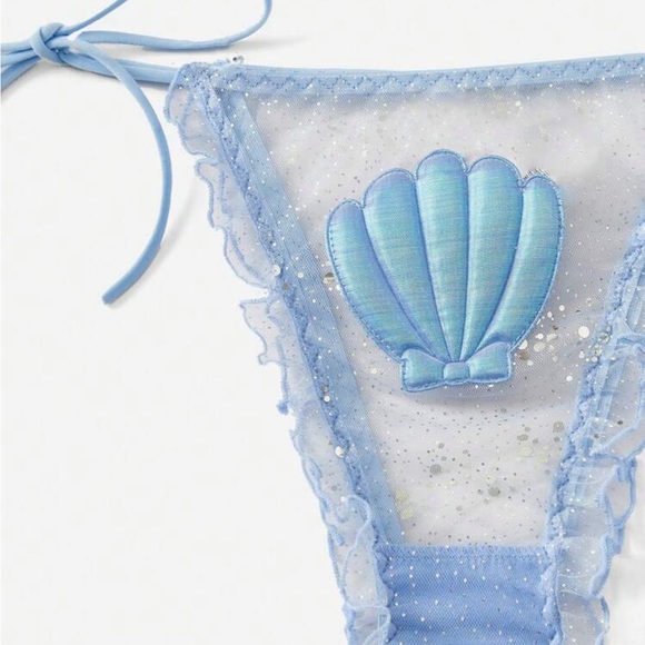 Seashell bra and panty lingerie set pole dance - Picture 3 of 6